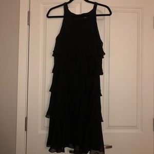 Black Cocktail Dress w/Tiered Ruffles, Size 14